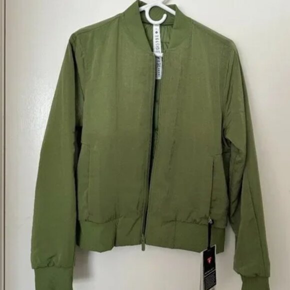 NWT Lululemon Non Stop Bomber jacket Reversible Size 8 GREEN FOLIAGE PERFECT NWT - Picture 3 of 4